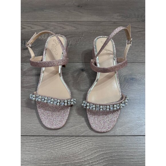 Jewel Badgley Mischka Autumn Block Heel Sandal - Rose Gold 7 - Picture 2 of 11